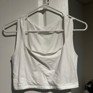 White Sleeveless Crop Top